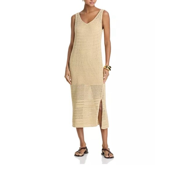 NWT Tommy Bahama Crochet Midi Dress In Nomad Khaki Sz Small - Picture 1 of 9